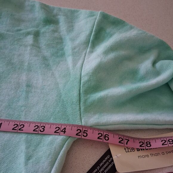 The Sweatshirt Project Oversized Teal Tie Dye Henley Sweatshirt Women's Size L - Picture 14 of 16